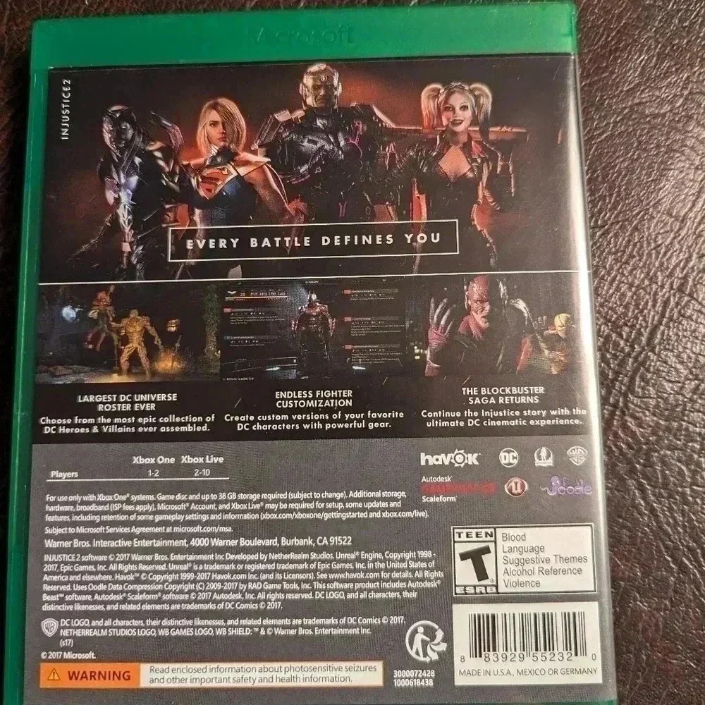 Injustice 2 Xbox One Video Game (EUC)